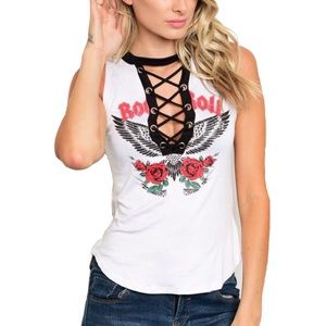 Last Chance No Offers♡ - S-XL CROSS LACE UP TOP
